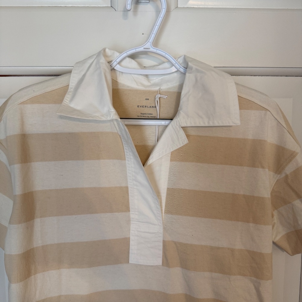 New! EVERLANE The Retro Jersey Polo Shirt Mini Dress 25210 NWT - Picture 3 of 11